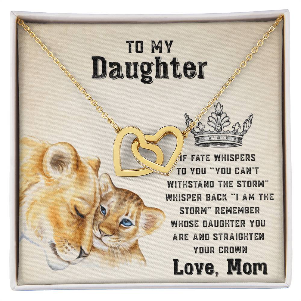 To My Strong Daughter Luxe Interlocking Heart Necklace Gift Set Interlocking Hearts Necklace