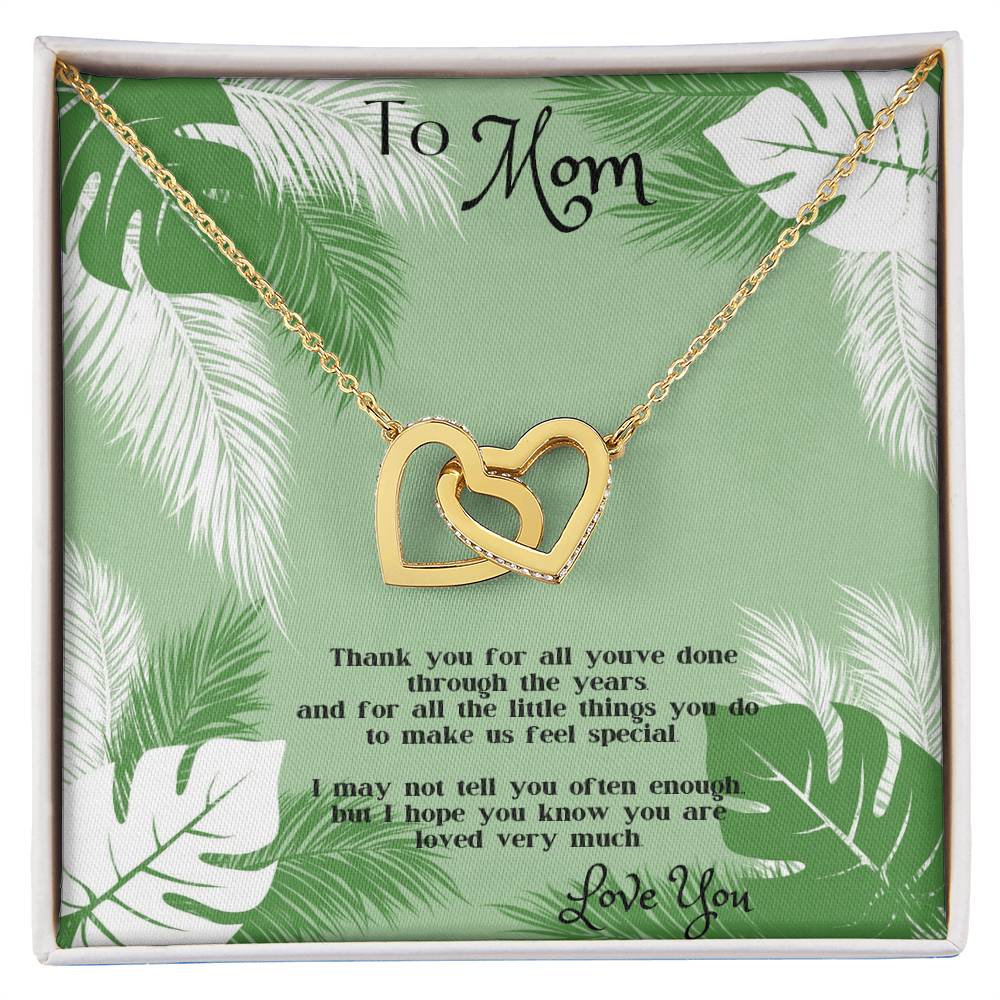 To Mom Interlocking Hearts Necklace-Love You