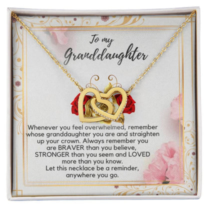 To My Granddaughter Necklaces Interlocking Hearts Necklace