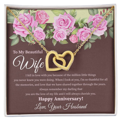 My Beautiful Wife - 2 Hearts Necklace Interlocking Hearts Necklace