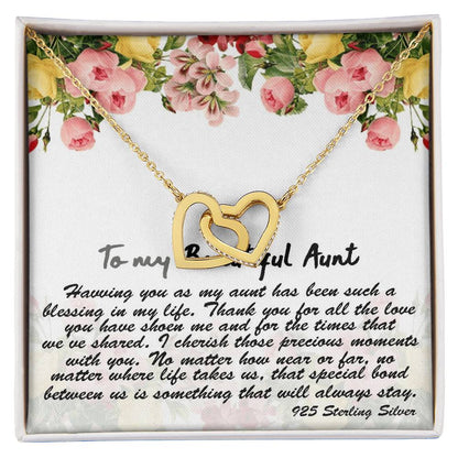 To My Beautiful Aunt Gift Necklace With Thoughtful Card Aunt Necklace Aunt Jewelry Aunt Appreciation Birthday Gift For Aunt Auntie Gift Interlocking Hearts Necklace