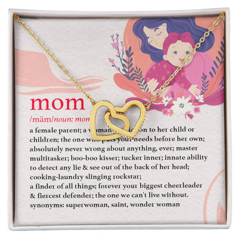 Gift For Mothers - Mom Is - The Interlocking Heart Necklace Interlocking Hearts Necklace