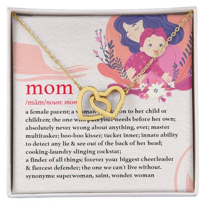 Gift For Mothers - Mom Is - The Interlocking Heart Necklace Interlocking Hearts Necklace