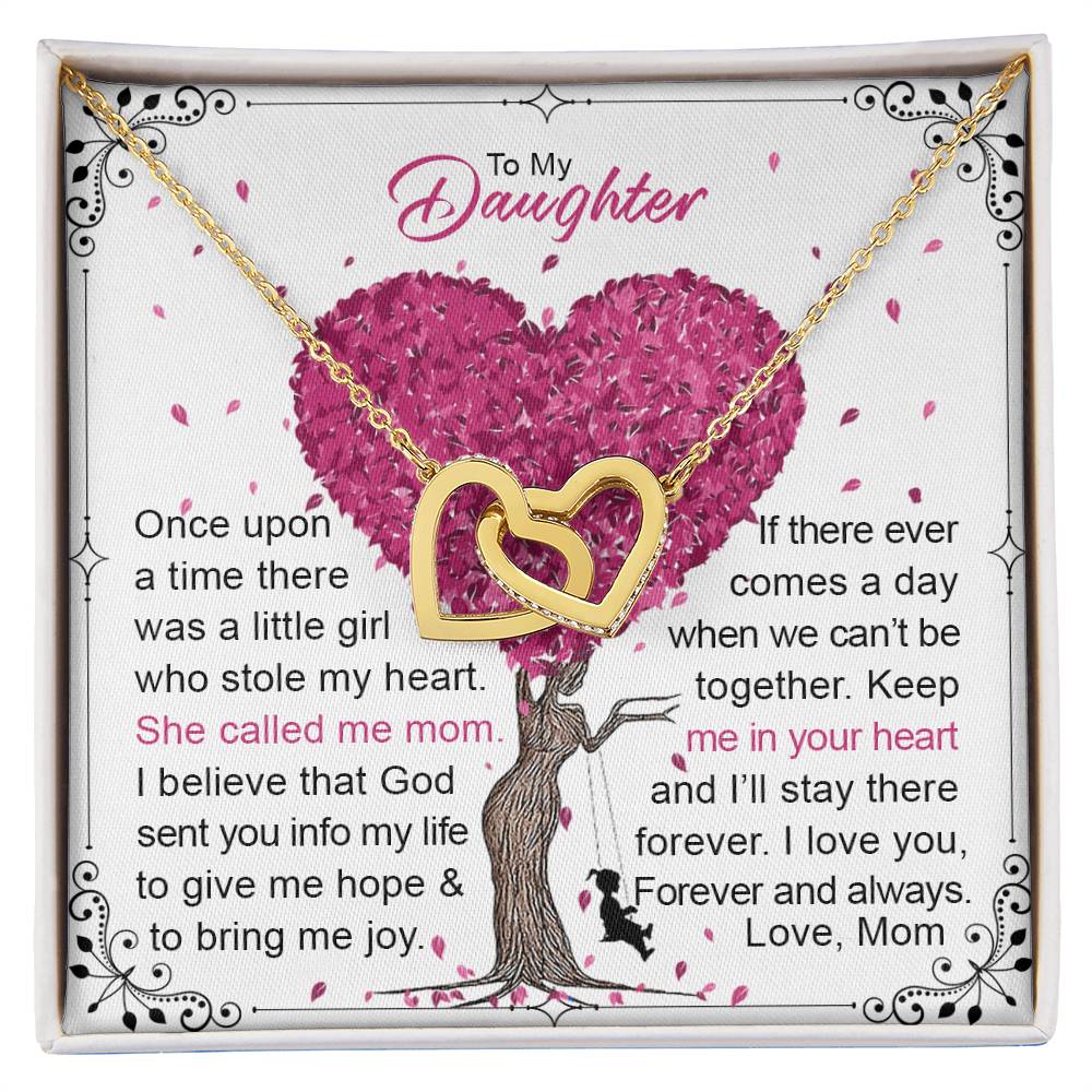 To My Daughter Interlocking Hearts Necklace