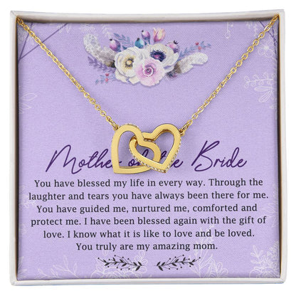 Mother Of The Bride Interlocking Hearts Necklace Message Card
