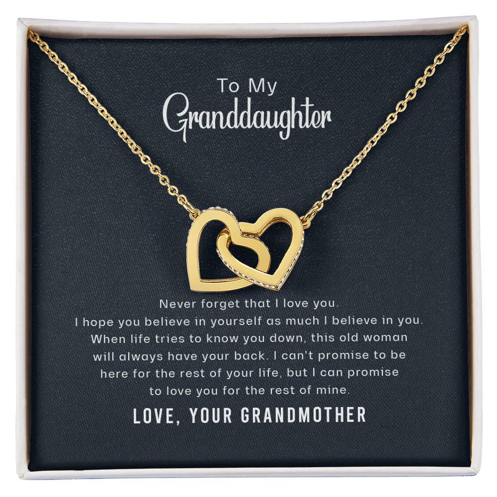 Believe In Yourself - Gift For Granddaughter Interlocking Hearts Necklace