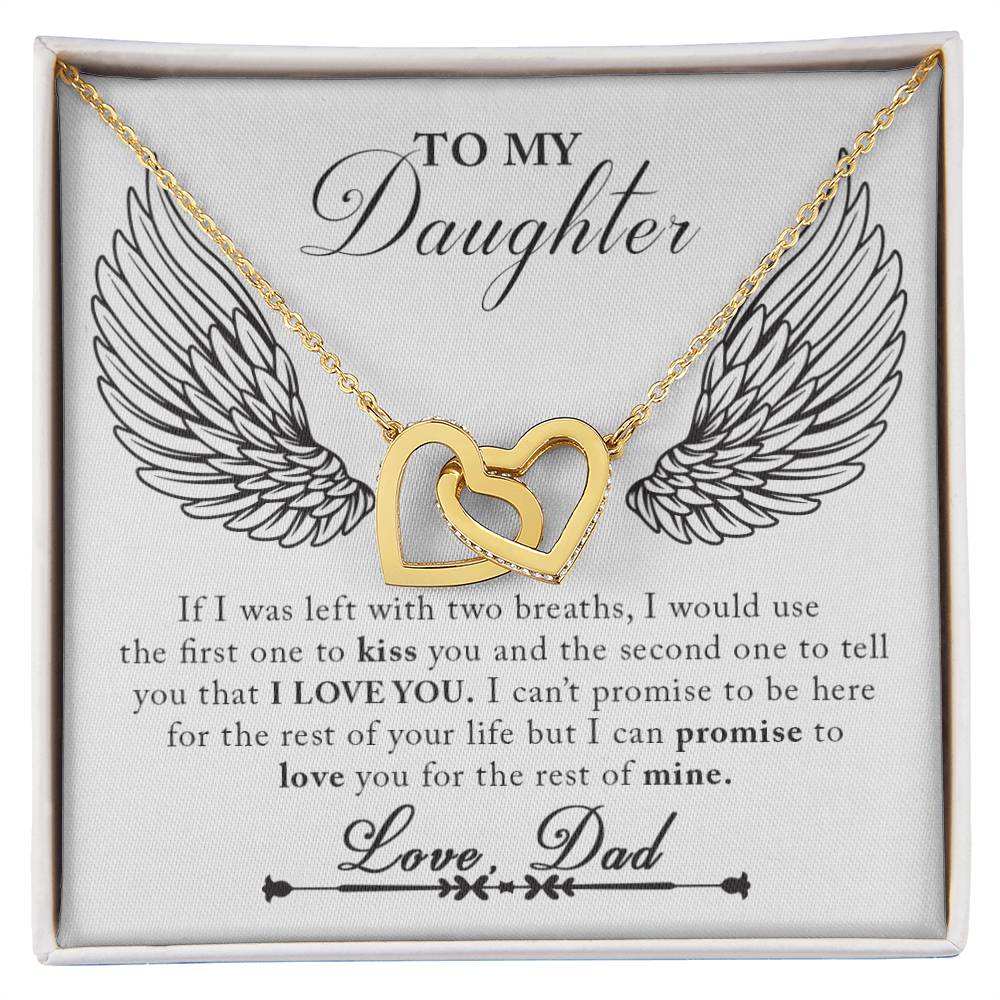 To My Daughter From Dad Interlocking Hearts Necklace Father To Daughter Gift Birthday Gift To Daughter From Dad Daughter Necklace