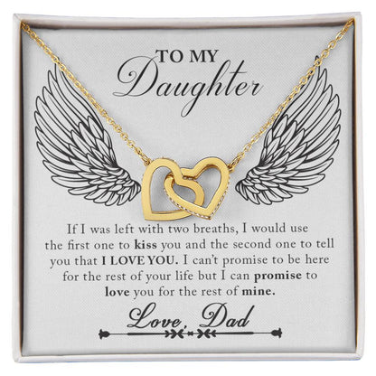 To My Daughter From Dad Interlocking Hearts Necklace Father To Daughter Gift Birthday Gift To Daughter From Dad Daughter Necklace