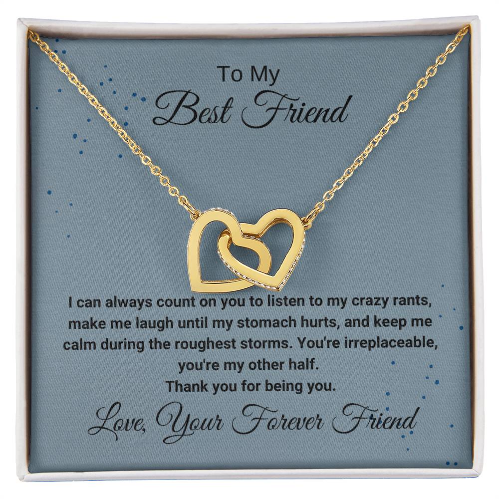 Best Friend Listening Necklace Interlocking Hearts Necklace