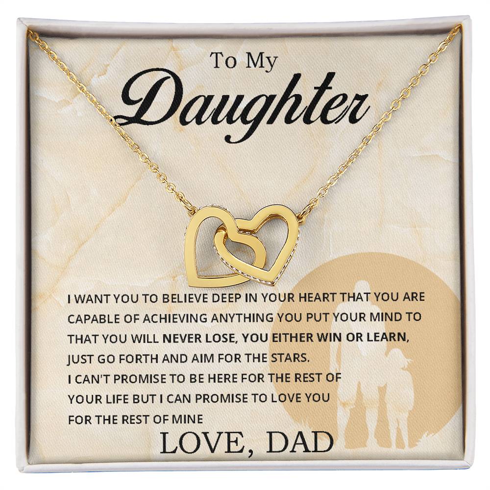 To My Daughter - You Can Never Lose - Necklace Interlocking Hearts Necklace
