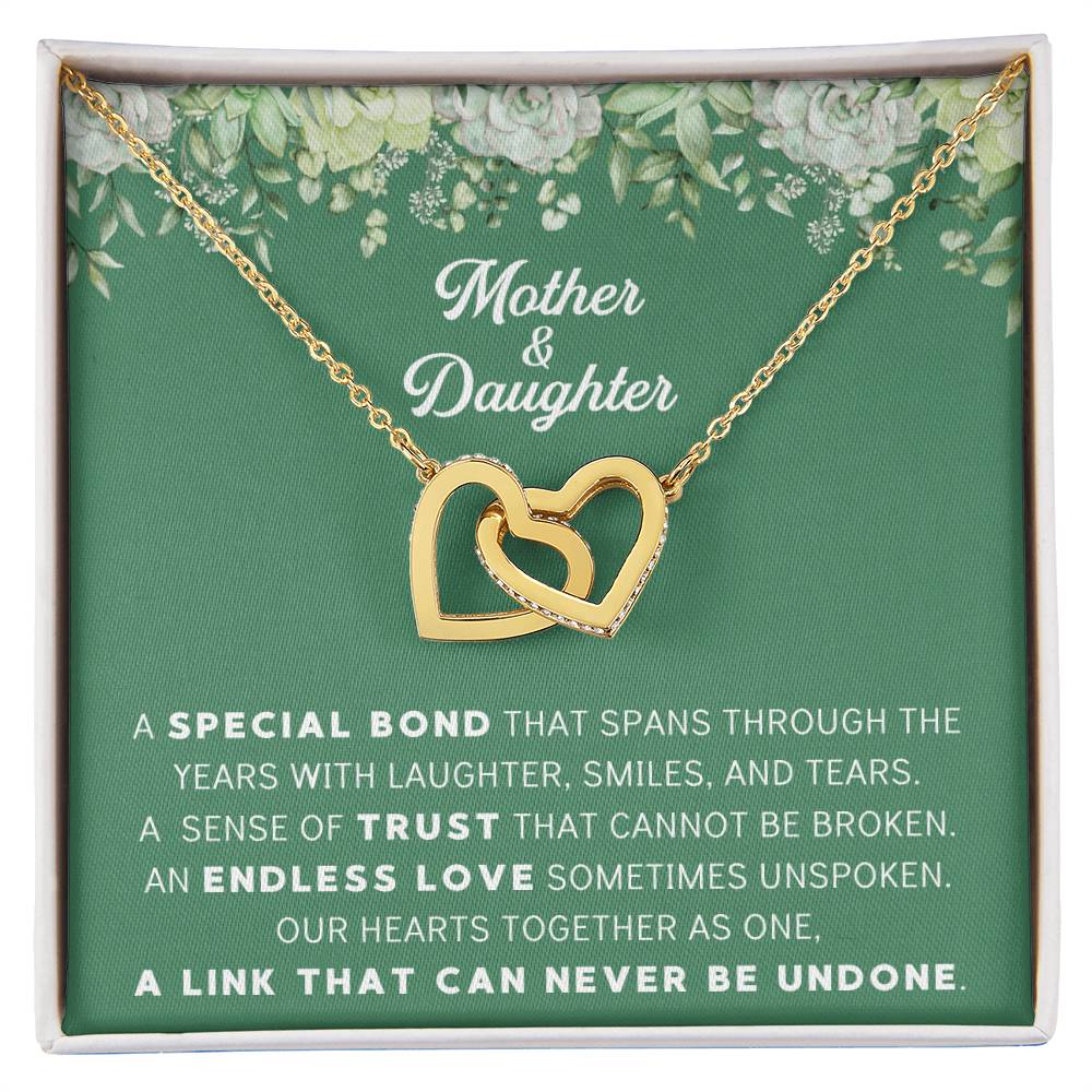 Linked Hearts Necklace For Mother Daughter Gift Minimalist Jewelry Gift For Daughter Mothers Day Sentimental Jewelry Gift For Mom Interlocking Hearts Necklace