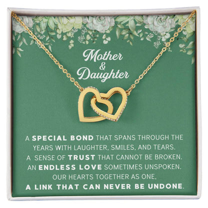 Linked Hearts Necklace For Mother Daughter Gift Minimalist Jewelry Gift For Daughter Mothers Day Sentimental Jewelry Gift For Mom Interlocking Hearts Necklace