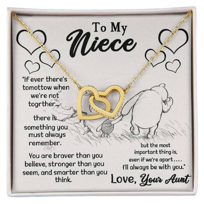 To My Niece Love Your Aunt Interlocking Hearts Necklace Gift For Niece Niece Gift From Aunt Niece Necklace Niece Birthday Gift