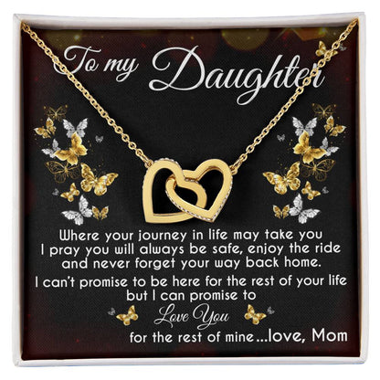 To My Daughter Interlocking Hearts Necklace