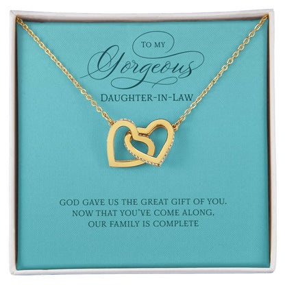 Daughter-In-Law Gift On Wedding Day Future Daughter In Law Wedding Gift For Bride From Mother Or Father In Law Interlocking Hearts Necklace