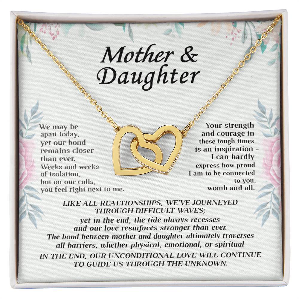 Gift For Mom - Our Bond Remains Closer Than Ever - Interlocking Interlocking Hearts Necklace