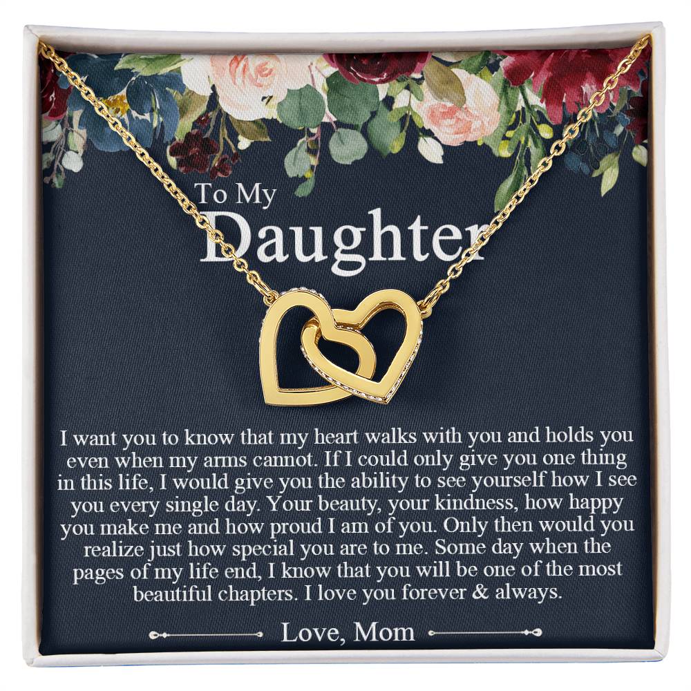 To My Daughter Necklace Gift To Daughter From Mom Mother Daughter Necklace Interlocking Hearts Necklace