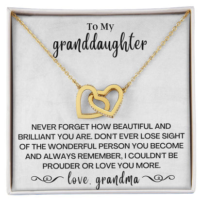 Never Forget How Beautiful - Interlocking Hearts Necklace - Gd09