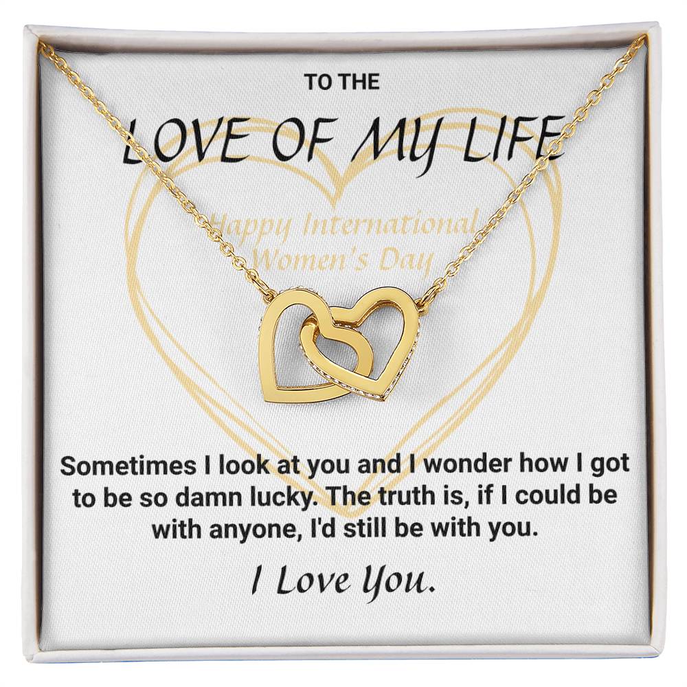 International Women'S Day Connected Hearts Necklace Interlocking Hearts Necklace