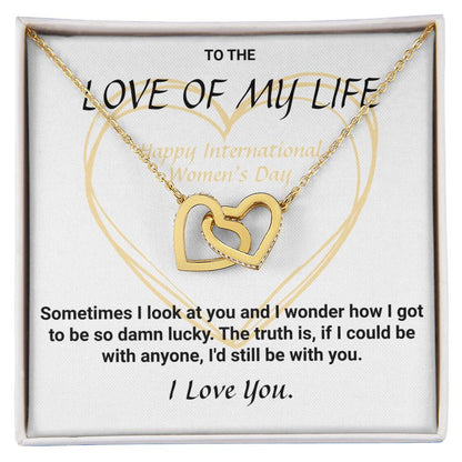 International Women'S Day Connected Hearts Necklace Interlocking Hearts Necklace