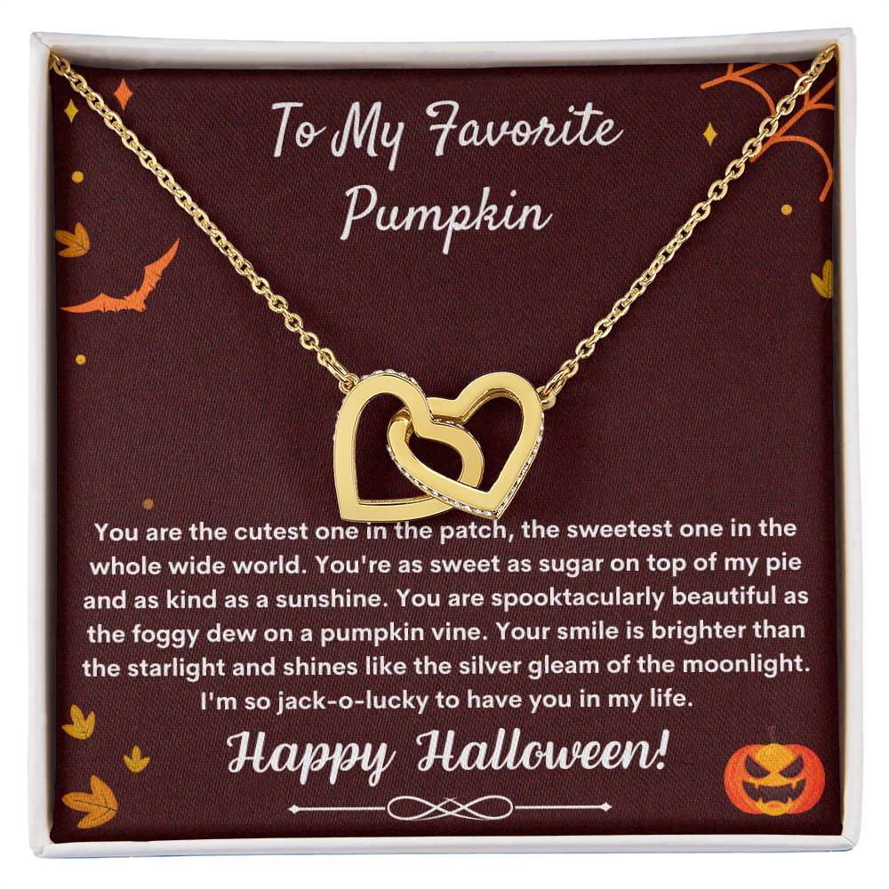 To My Favorite Pumpkin - Happy Halloween - Necklace Interlocking Hearts Necklace