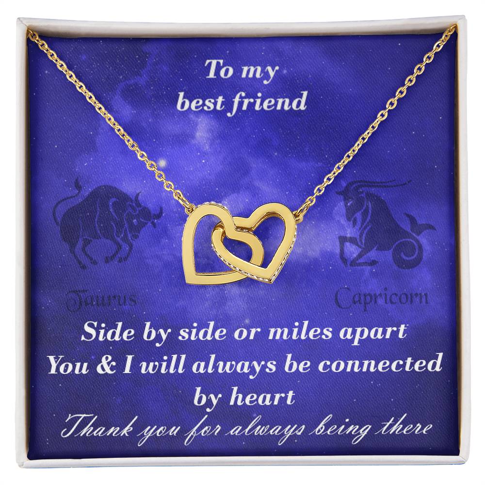 Taurus To Capricorn Best Friend Interlocked Hearts Necklace Interlocking Hearts Necklace