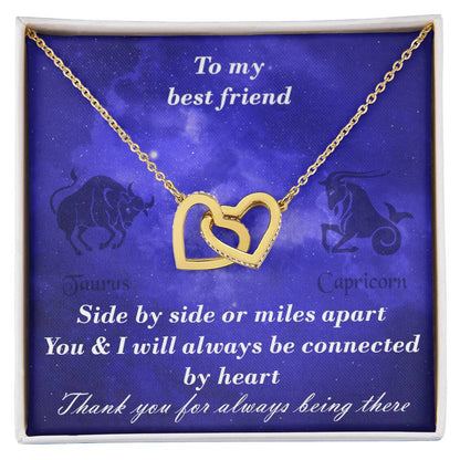 Taurus To Capricorn Best Friend Interlocked Hearts Necklace Interlocking Hearts Necklace