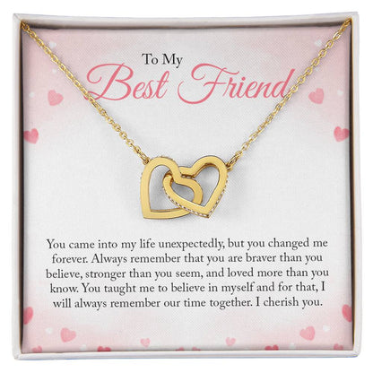 To My Best Friend Necklace Interlocking Hearts Necklace