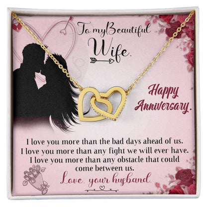 For My Loving Wife. Interlocking Hearts Necklace