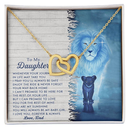 To My Daughter - I Can Promise To Love You For The Rest Of Mine- Interlocking Heart Necklace Interlocking Hearts Necklace