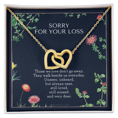 Cat Memorial Necklace Dog Memorial Necklace Pet Memorial Necklace Pet Sympathy Gift Pet Loss Gift Interlocking Hearts Necklace