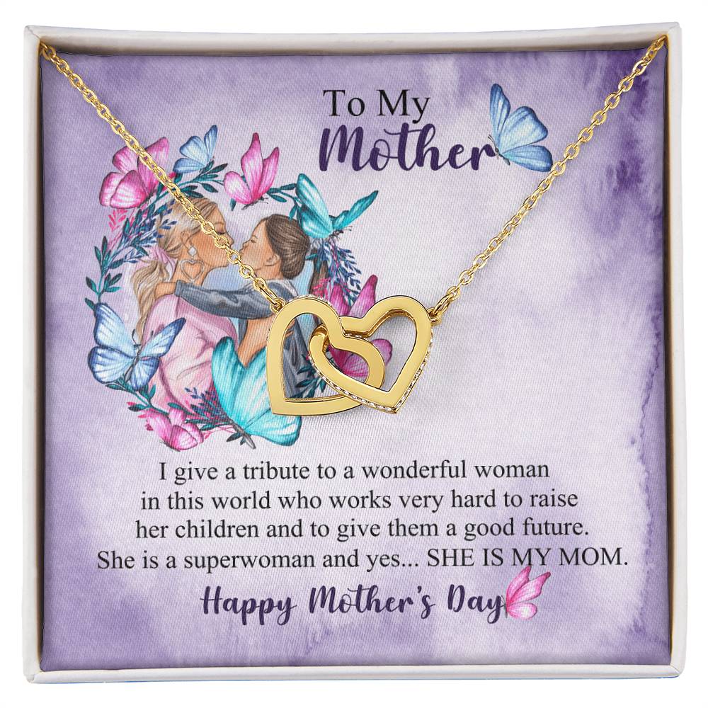 Mothers Day Necklace Interlocking Hearts Necklace
