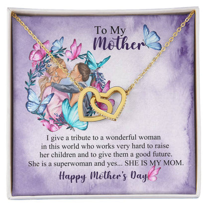 Mothers Day Necklace Interlocking Hearts Necklace