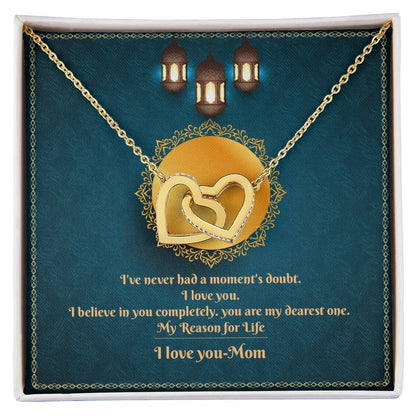 Mom Personalized Gift Interlocking Hearts Necklace