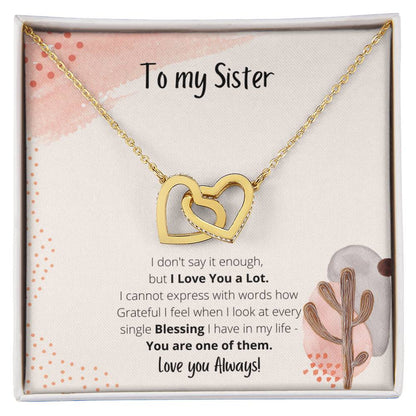 To My Sister Interlocking Hearts Necklace
