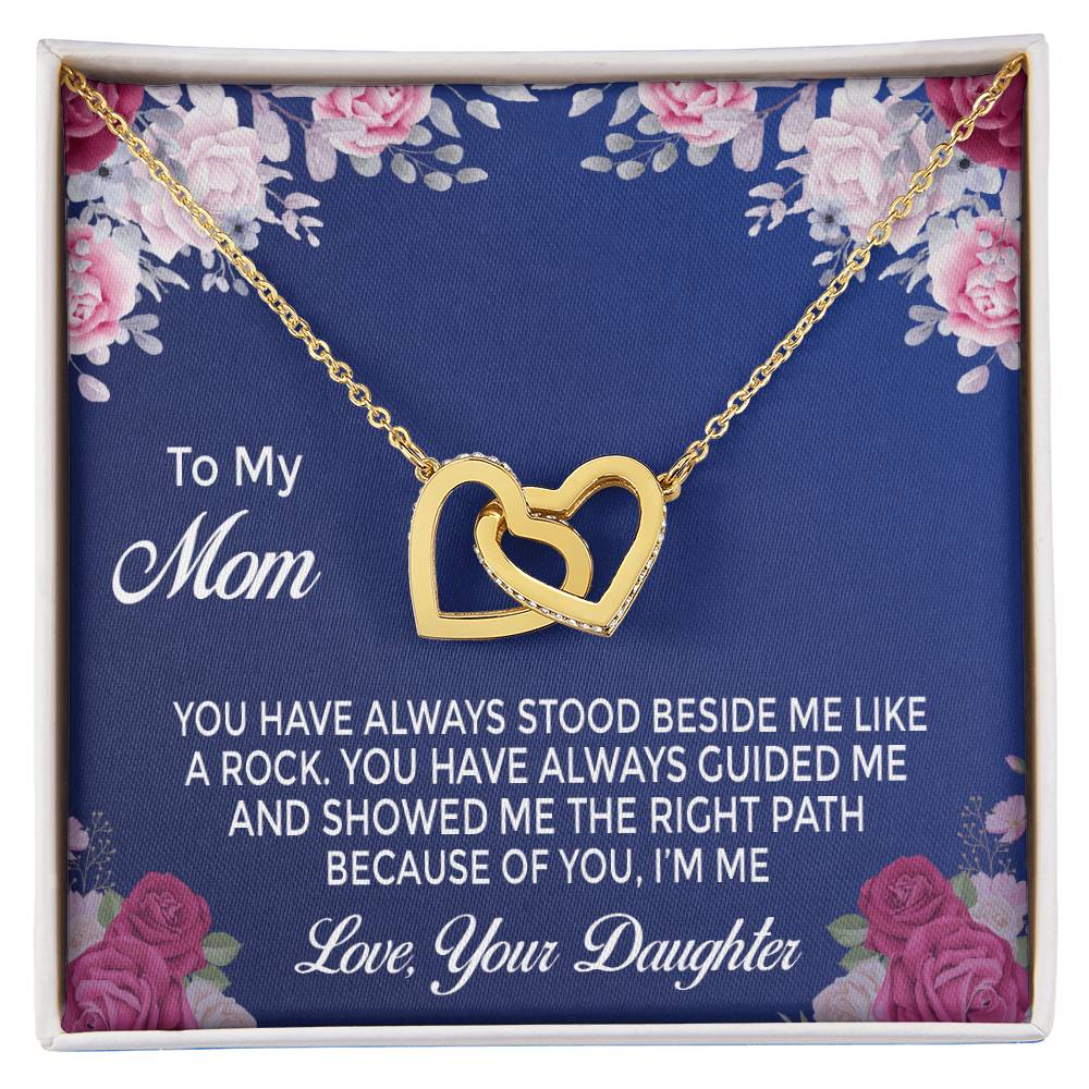 Mom Daughter Gift Mother'S Day Interlocking Hearts Necklace