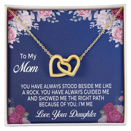Mom Daughter Gift Mother'S Day Interlocking Hearts Necklace