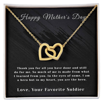 Mother'S Day- Interlocking Hearts- Favorite Soldier Interlocking Hearts Necklace
