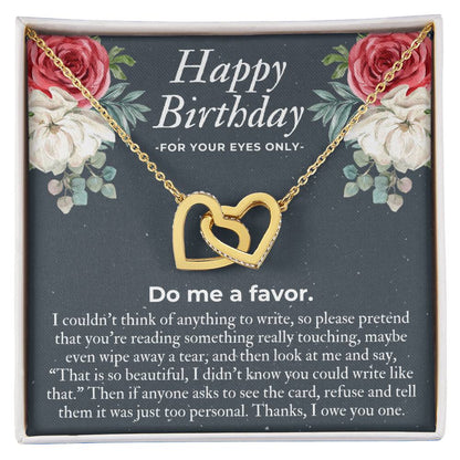 Perfect Birthday Gift For Her Unique Birthday Gift Birthday Necklace Gift Funny Birthday Gift For Her Grandma Mom Aunt Daughter Interlocking Hearts Necklace