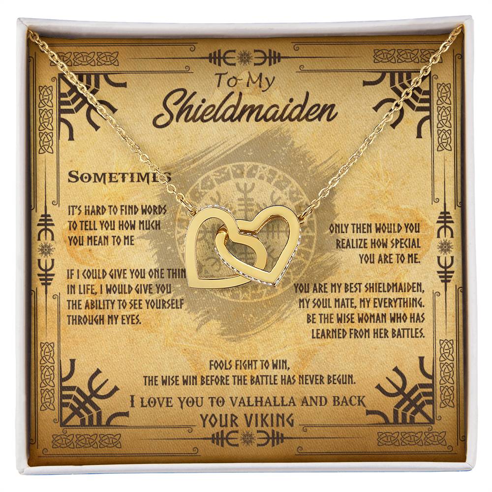 To My Shieldmaiden - Interlocking Heart Interlocking Hearts Necklace