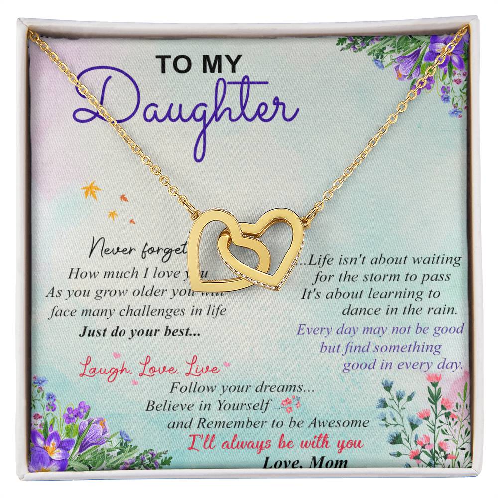 To My Daughter - Interlocking Hearts Necklace