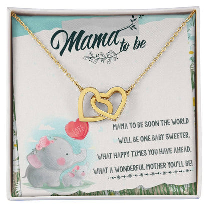 Mama To Be Interlocking Hearts Necklace Message Card