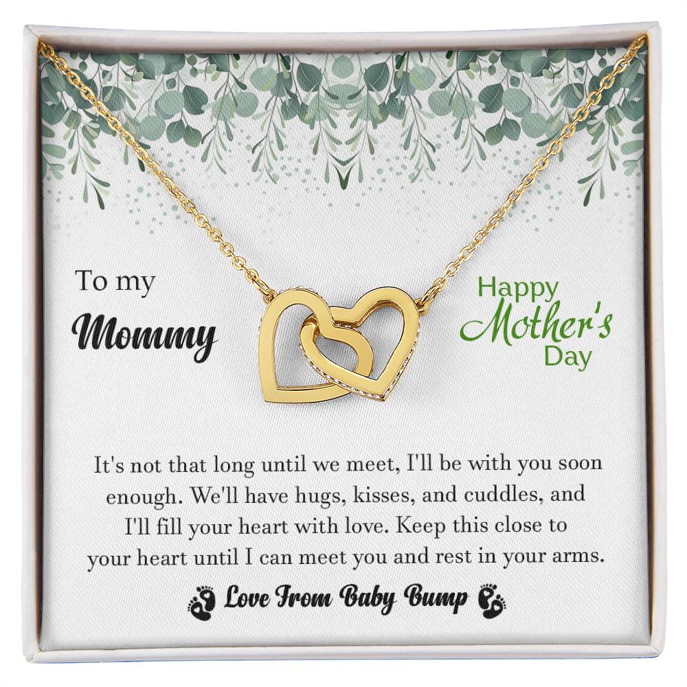 To My Mommy - From Baby Bump - Pregnancy Gift - Mother'S Day Gift - Luxury Necklace Interlocking Hearts Necklace