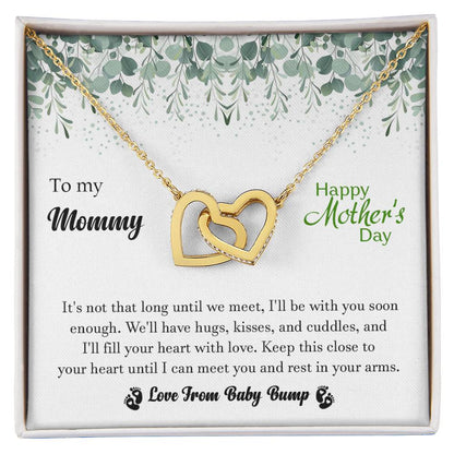 To My Mommy - From Baby Bump - Pregnancy Gift - Mother'S Day Gift - Luxury Necklace Interlocking Hearts Necklace