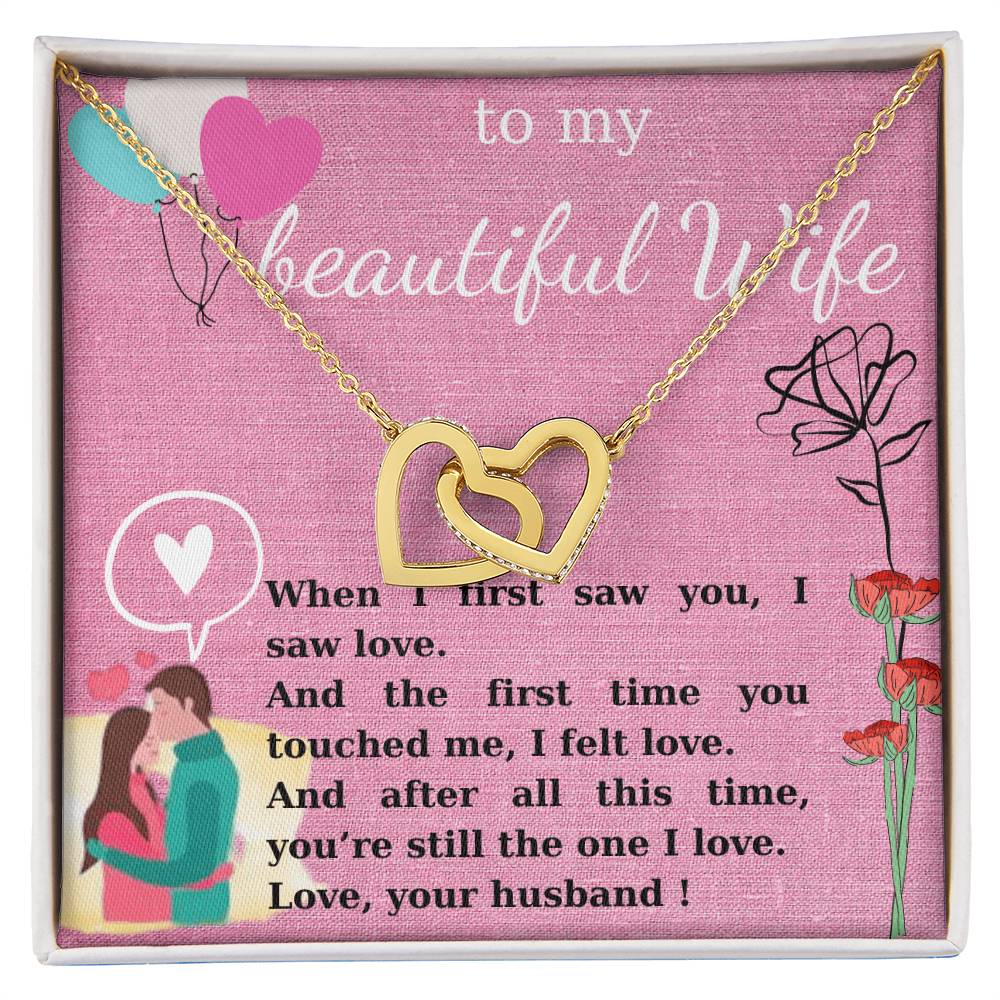 Gift To My Wife Interlocking Hearts Necklace