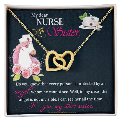 My Dear Nurse Sister - The Angel Is Not Invisible - Interlocking Heart Necklace Interlocking Hearts Necklace