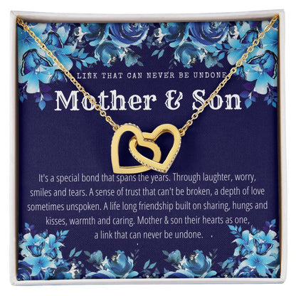 Mother & Son - Interlocking Necklace - A Link That Can Never Be Undone Interlocking Hearts Necklace