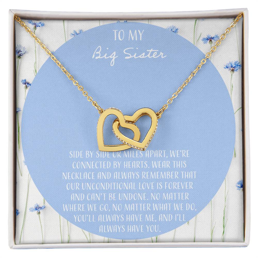 To My Big Sister Interlocking Hearts Necklace