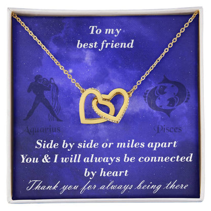 Aquarius To Pisces Best Friend Interlocked Hearts Necklace Interlocking Hearts Necklace