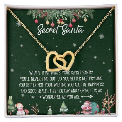 Secret Santa Interlocking Hearts Necklace Message Card